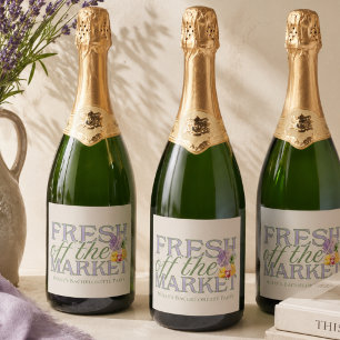 Fresh Off the Market Bridal Shower Sparkling Wine Label