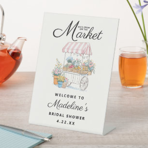 Fresh Off The Market Bridal Shower Tabletop Sign