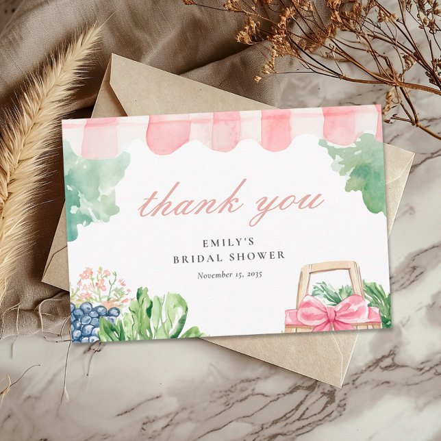 Fresh Off The Market Bridal Shower Thank You Card (Creator Uploaded)