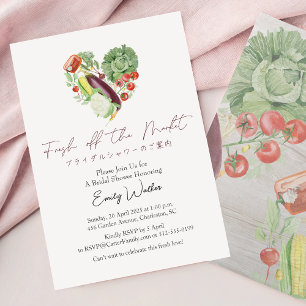 Fresh Off the Market Bridal Shower Vegetable Heart Invitation