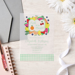 Fresh Off The Market Bridal Shower Vellum Invitations