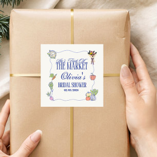 Fresh Off the Market Bridal Shower Welcome To Square Sticker