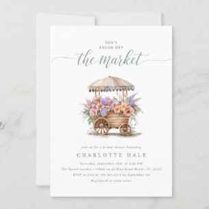 Fresh off the Market Colourful Floral Bridal Showe Invitation
