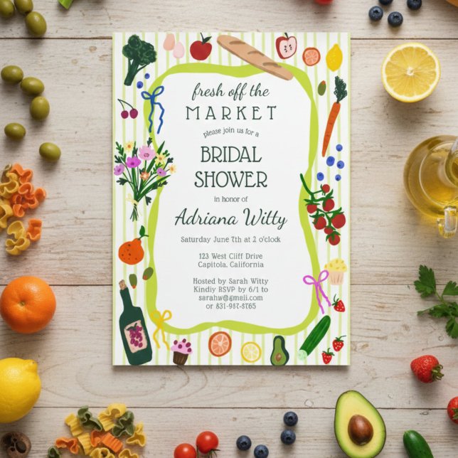 FRESH OFF THE MARKET Cute Custom Bridal Shower Invitation (FRESH OFF THE MARKET Cute Custom Bridal Shower Invitation
)