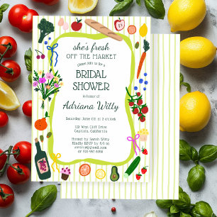 FRESH OFF THE MARKET Cute Custom Bridal Shower Invitation