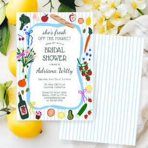 FRESH OFF THE MARKET Cute Custom Bridal Shower Invitation