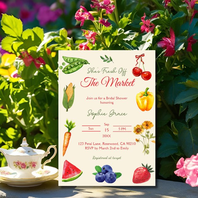 Fresh Off the Market Farm Bridal Shower Invitation (Creator Uploaded)
