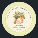 Fresh Off the Market Farmers Market Bridal Shower  Classic Round Sticker<br><div class="desc">Fresh Off the Market Farmers Market Bridal Shower Thank You Round Sticker</div>