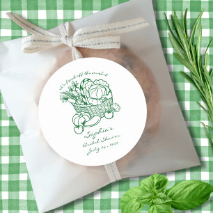Fresh Off The Market Farmers Market Bridal Shower Classic Round Sticker
