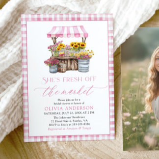 Fresh Off The Market Farmers Market Bridal Shower Invitation