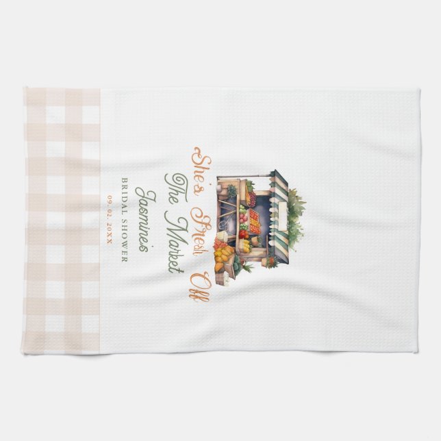 Fresh Off The Market Farmers Market Bridal Shower  Kitchen Towel (Horizontal)