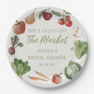 Fresh Off The Market Farmers Market Bridal Shower Paper Plate