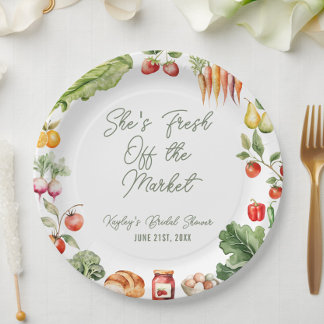 Fresh off the Market Farmer's Market Bridal Shower Paper Plate