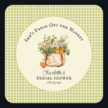 Fresh Off the Market Farmers Market Bridal Shower  Square Sticker<br><div class="desc">Fresh Off the Market Farmers Market Bridal Shower Square Sticker</div>