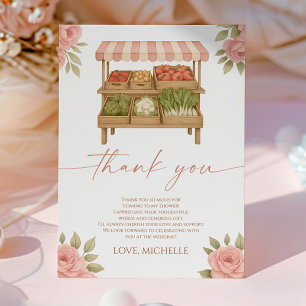 Fresh Off The Market Farmer's Market Bridal Shower Thank You Card