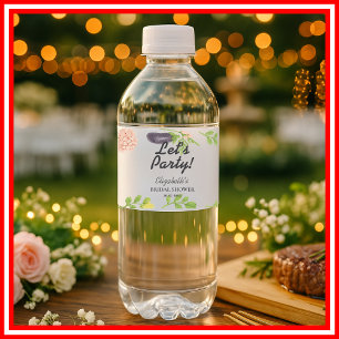 Fresh Off The Market Farmers Market Bridal Shower Water Bottle Label