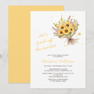 Fresh Off The Market Floral Bridal Shower Invitation