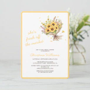 Fresh Off The Market Floral Bridal Shower Invitation