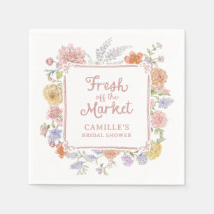 Fresh off the Market Floral Bridal Shower  Napkin