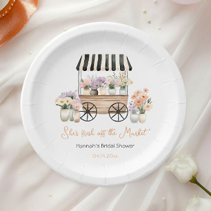 Fresh Off The Market Floral Bridal Shower Paper Plate