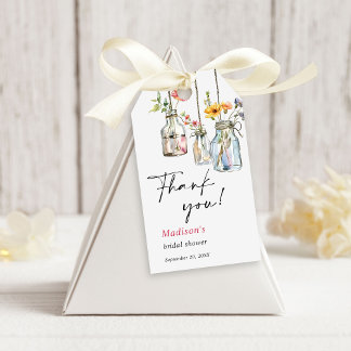 Fresh Off The Market Floral Jar Bridal Shower Gift Tags