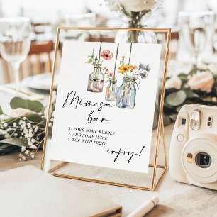 Fresh Off The Market Floral Jar Mimosa Bar Poster
