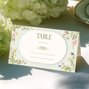 Fresh off the market floral stripes Recipe request Place Card