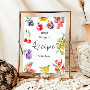 Fresh Off The Market Fruits Bridal Shower Recipe Poster