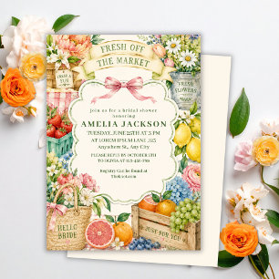 Fresh Off the Market Garden Party bridal shower Invitation