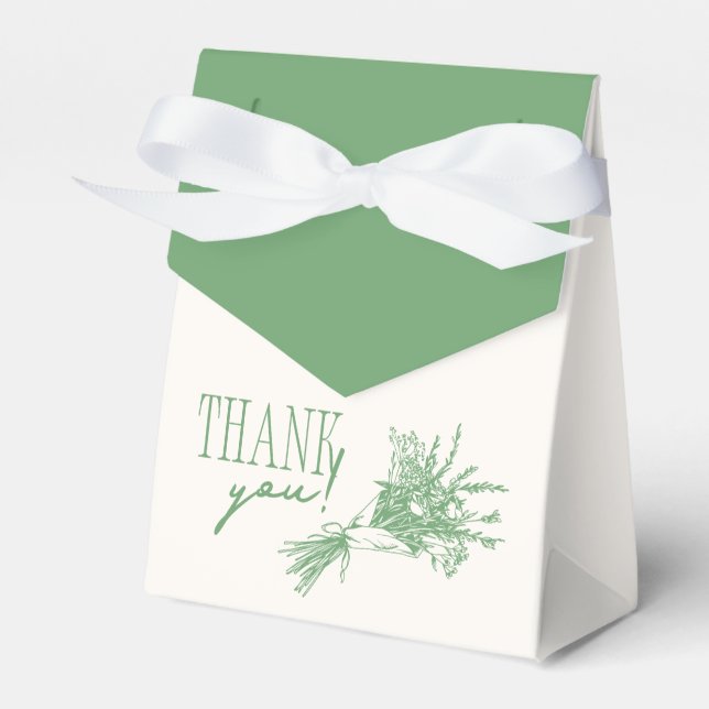 Fresh Off the Market Green Bridal Shower Favor Box (Front Side)