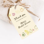 Fresh Off The Market Hand Drawn Bridal Shower Gift Tags<br><div class="desc">Celebrate love and new beginnings with our delightful "Off The Market" bridal shower collection, inspired by the charm and vibrancy of a farmers market. This unique gift tag features colourful hand-drawn icons of fresh fruits and crisp vegetables. Each illustration bursts with earthy colours, bringing life and warmth to a neutral...</div>
