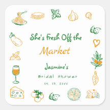 Fresh Off The Market Hand Drawn  Bridal Shower