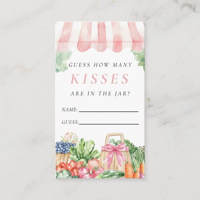 Fresh Off The Market How Many Kisses Bridal Enclosure Card (Front)