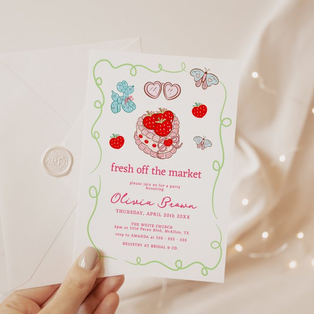 Fresh Off the Market Modern Bridal Shower Invitation (Creator Uploaded)
