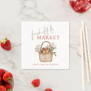 Fresh off the Market Name Bridal Shower Napkin