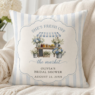 Fresh Off The Market Pastel Colours Bridal Shower Throw Pillow