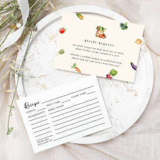 Fresh Off The Market Recipe Card Bridal Shower