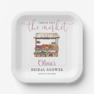 Fresh Off The Market Rustic Bridal Shower Paper Plate
