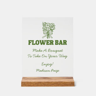 Fresh Off the Market Whimsical Green Bridal Shower Acrylic Sign