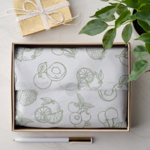 Fresh Off the Market Whimsical Green Bridal Shower Tissue Paper