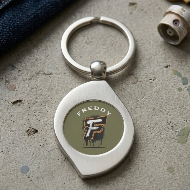  Fresh Off the Wall: Bold Graffiti Monogram "F" Keychain (Creator Uploaded)