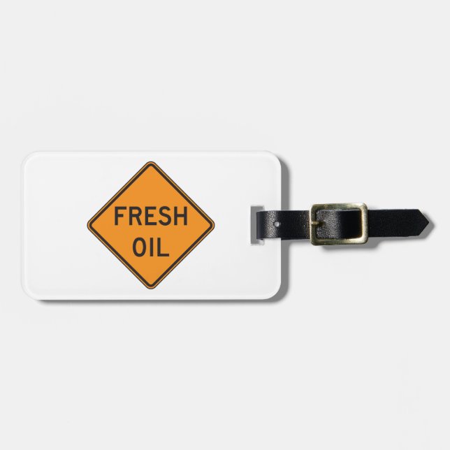 Fresh Oil Road Warning Sign Luggage Tag (Front Horizontal)