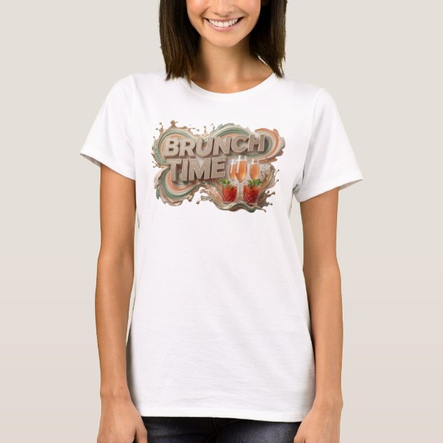 Fresh Orange BRUNCH TIME Statement Tee (Front)
