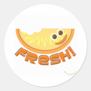 Fresh Orange Classic Round Sticker