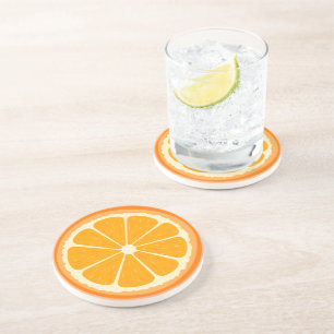 Fresh Orange Fruit Juicy Lemon Juice Illustration Coaster