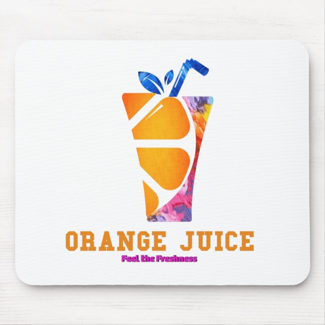 Fresh Orange Juice Aesthetic Mouse Pad  (Front)