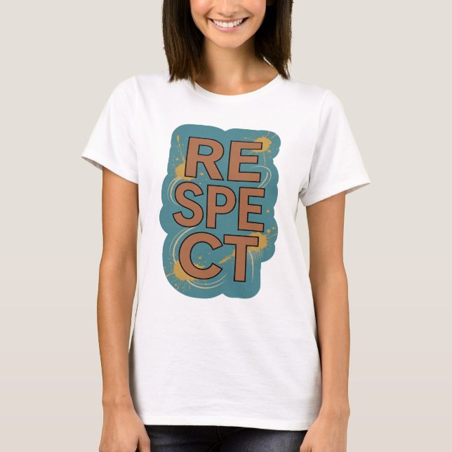 Fresh Orange RESPECT Slogan Design T-Shirt (Front)