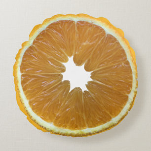 Fresh Orange Slice - Fruit Round Pillow