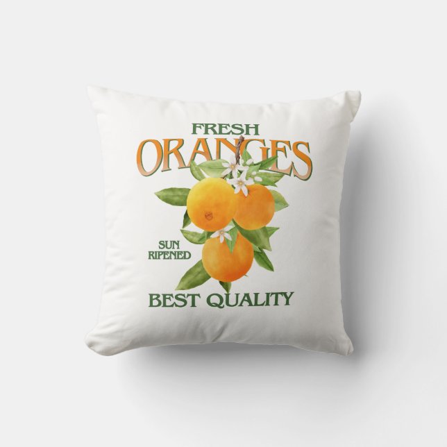 Fresh Oranges - Best Quality Throw Pillow (Front)
