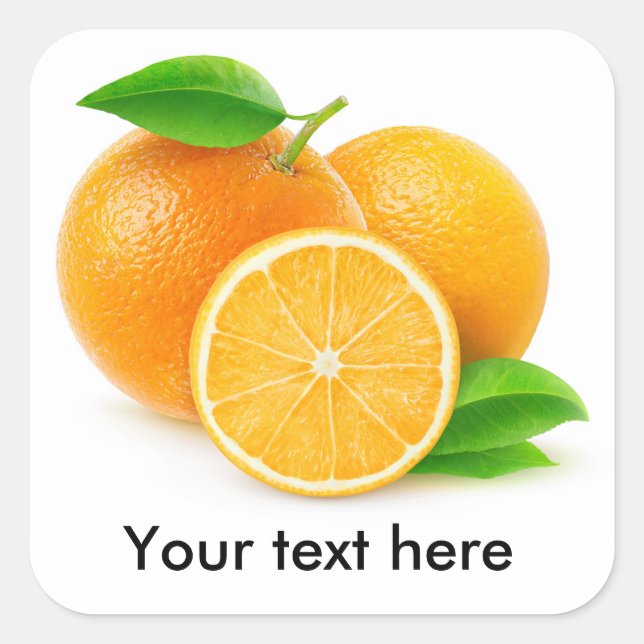 Fresh oranges square sticker (Front)